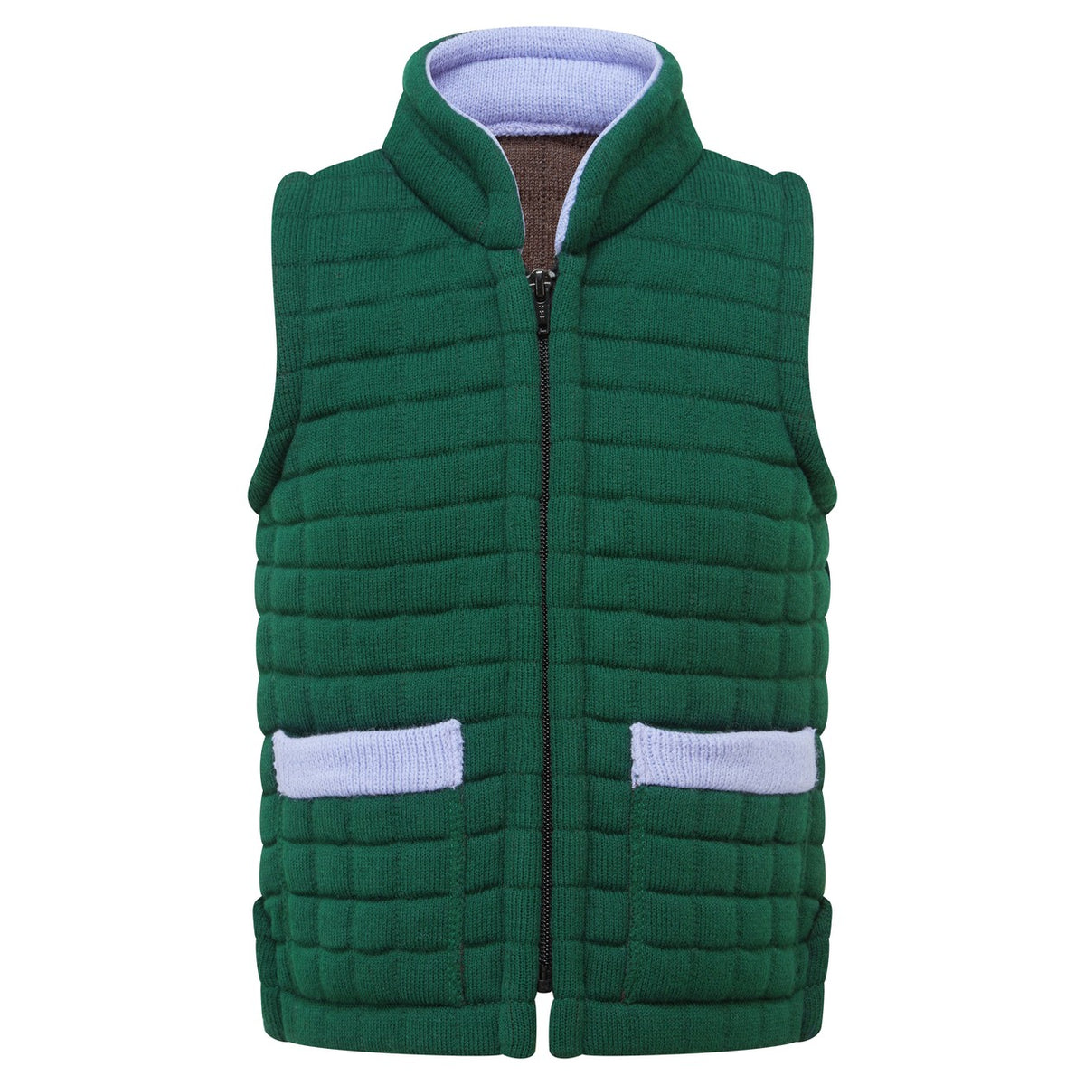 Thermatex Childs Gilet in Bottle with Lavender trim #Trim colour_Lavender