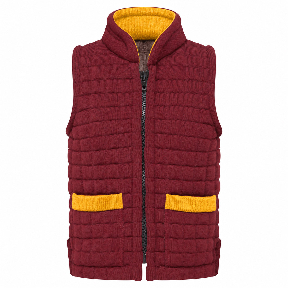 Thermatex Childs Gilet in Burgundy with Gold trim #Trim colour_Gold