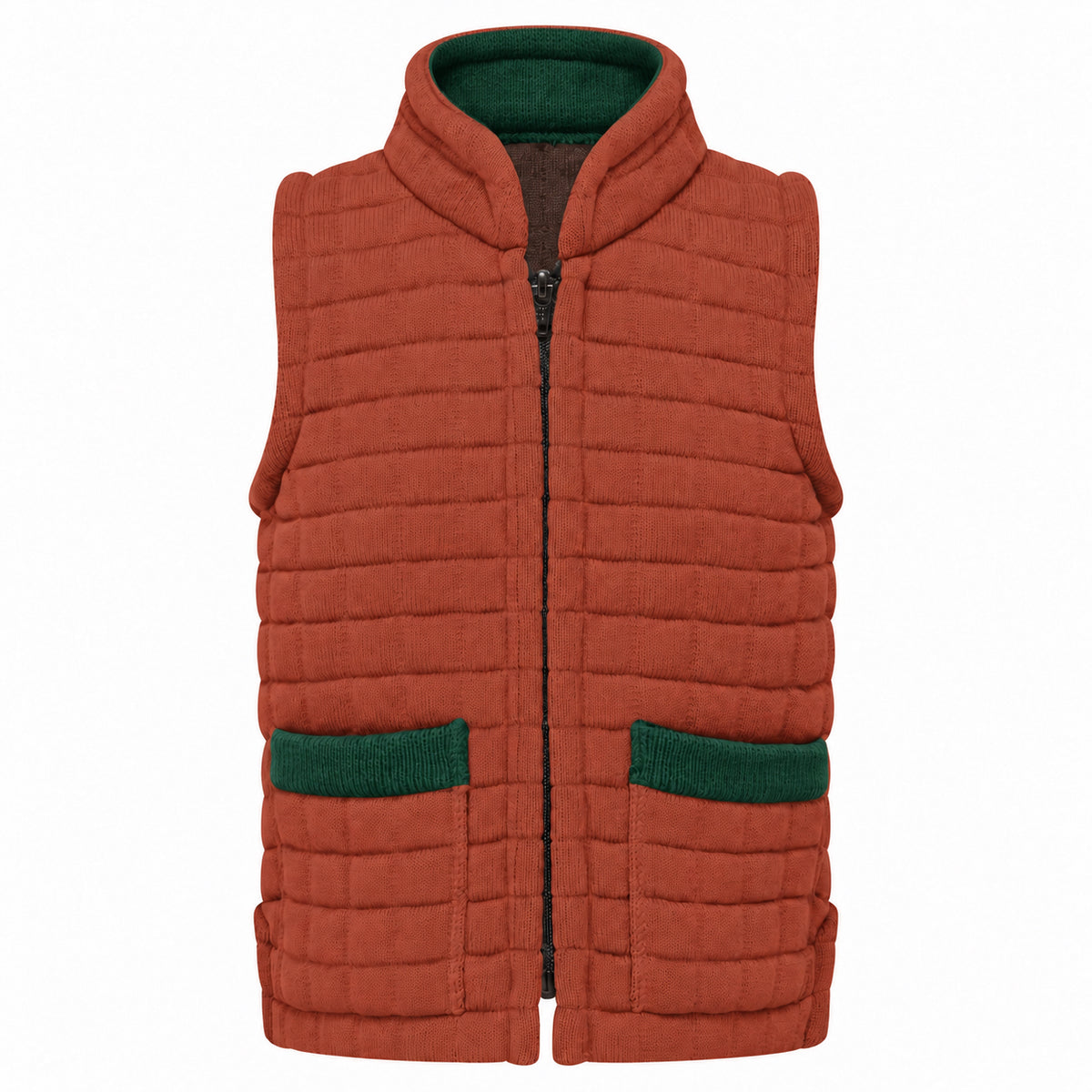 Thermatex Childs Gilet in Cinnamon with Bottle trim #Trim colour_Bottle