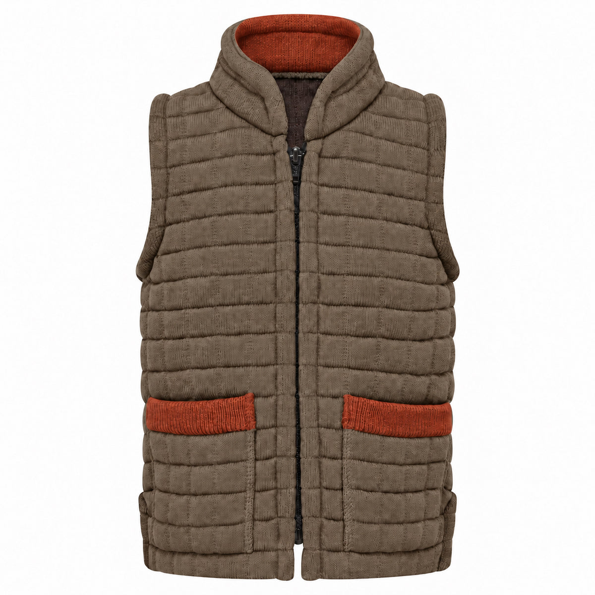 Thermatex Childs Gilet in Coffee with Cinnamon trim #Trim colour_Cinnamon
