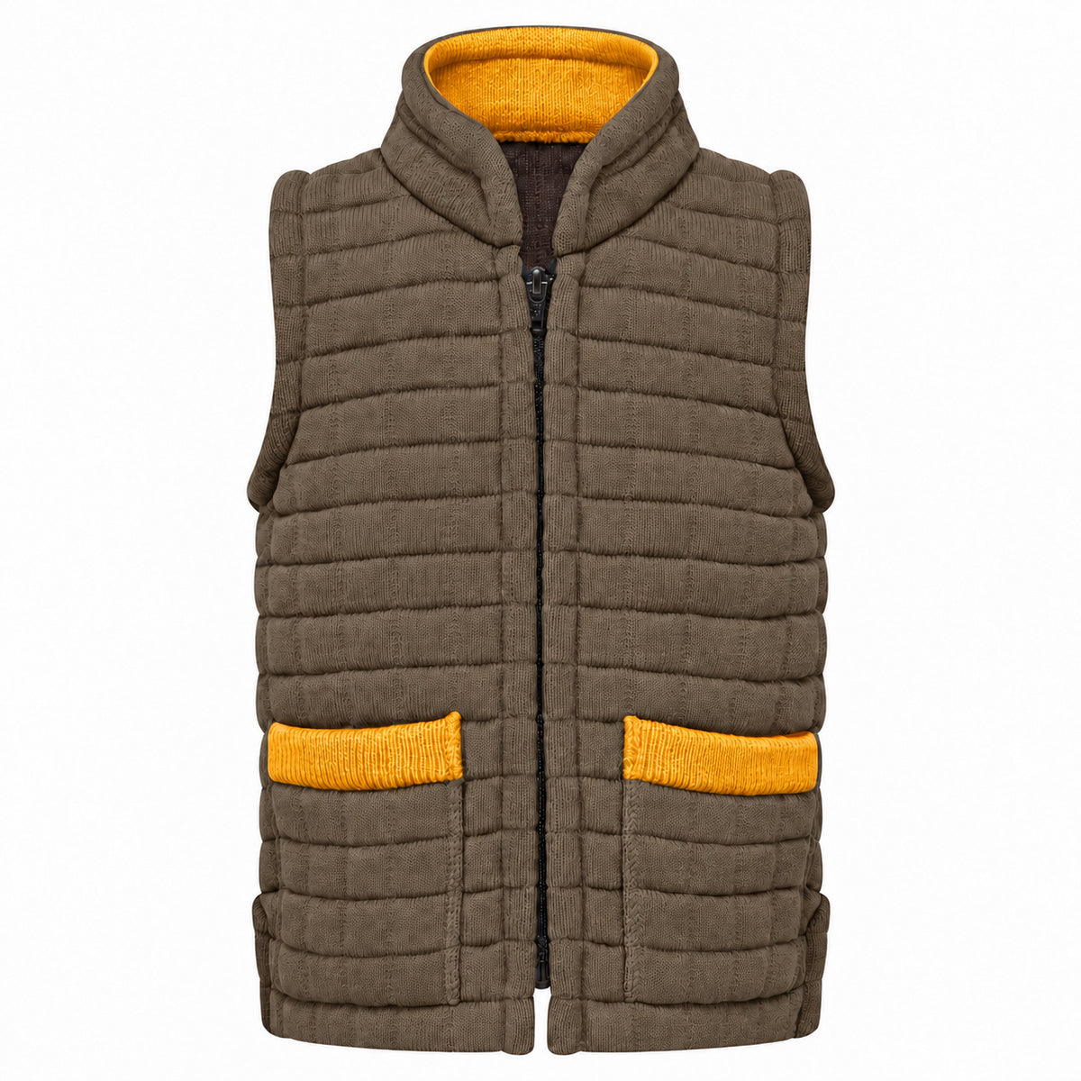 Thermatex Childs Gilet in Coffee with Gold trim #Trim colour_Gold