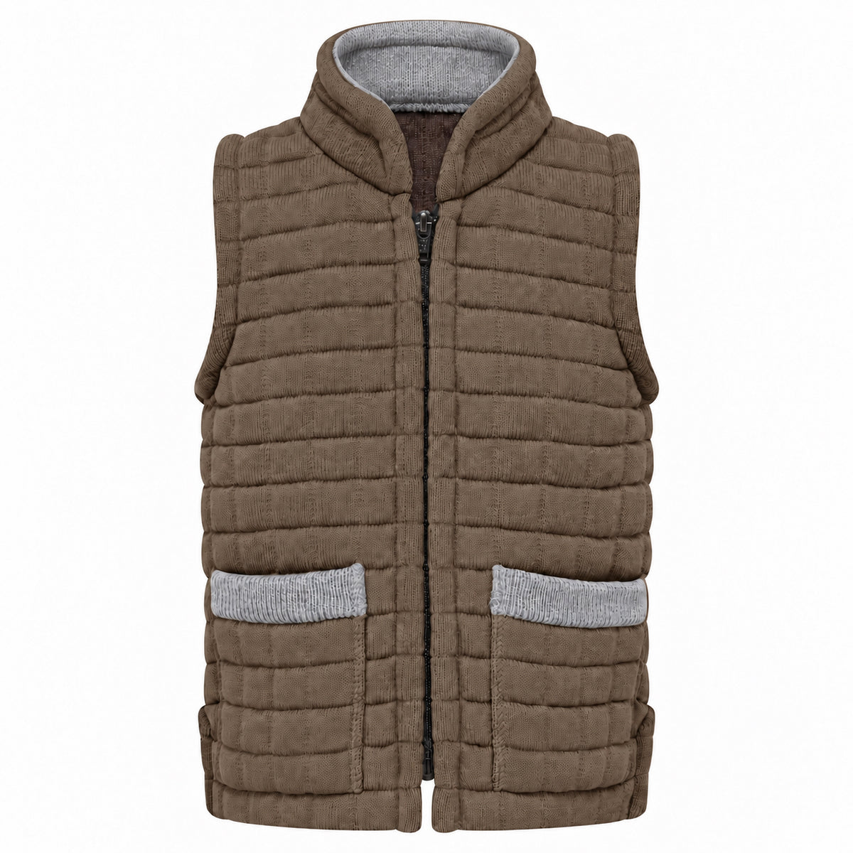 Thermatex Childs Gilet in Coffee with Grey trim #Trim colour_Grey