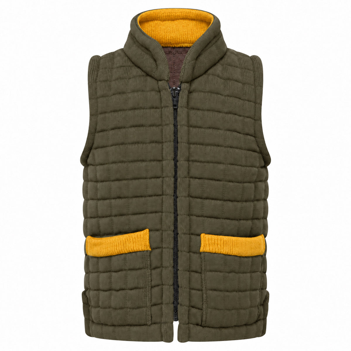 Thermatex Childs Gilet in Khaki with Gold trim #Trim colour_Gold