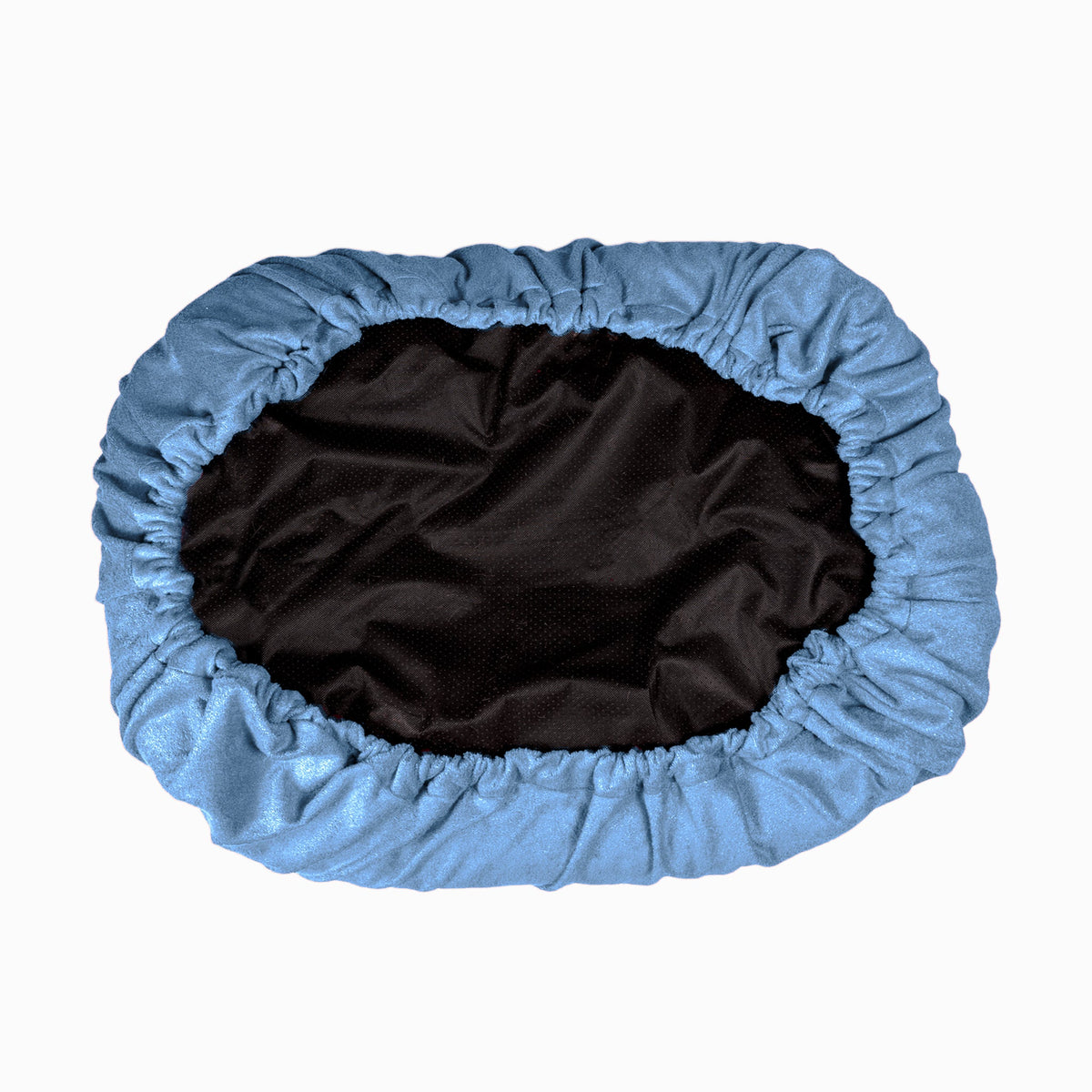 The underside of the Cambridge Blue NASH bamboo dog bed cover.