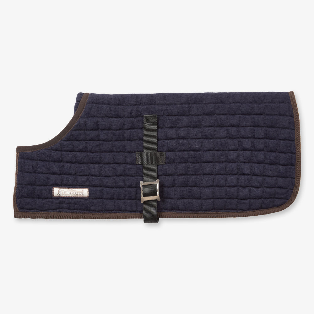 Thermatex Dog Coat in Navy, side view