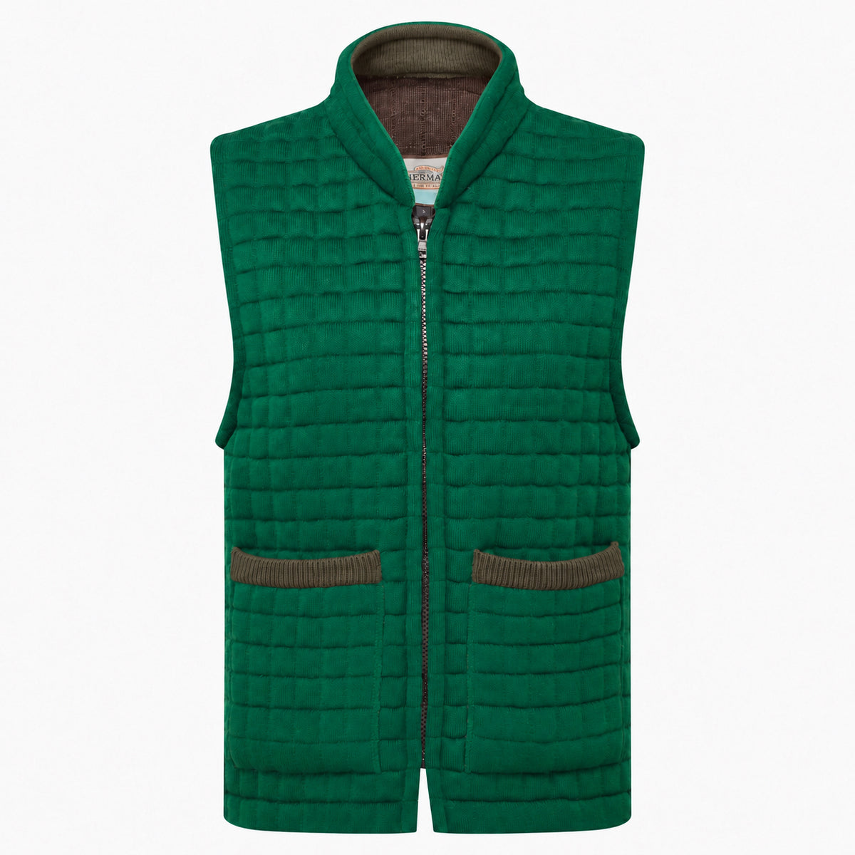 Thermatex Ladies Gilet in Bottle with Coffee trim #Trim colour_Coffee