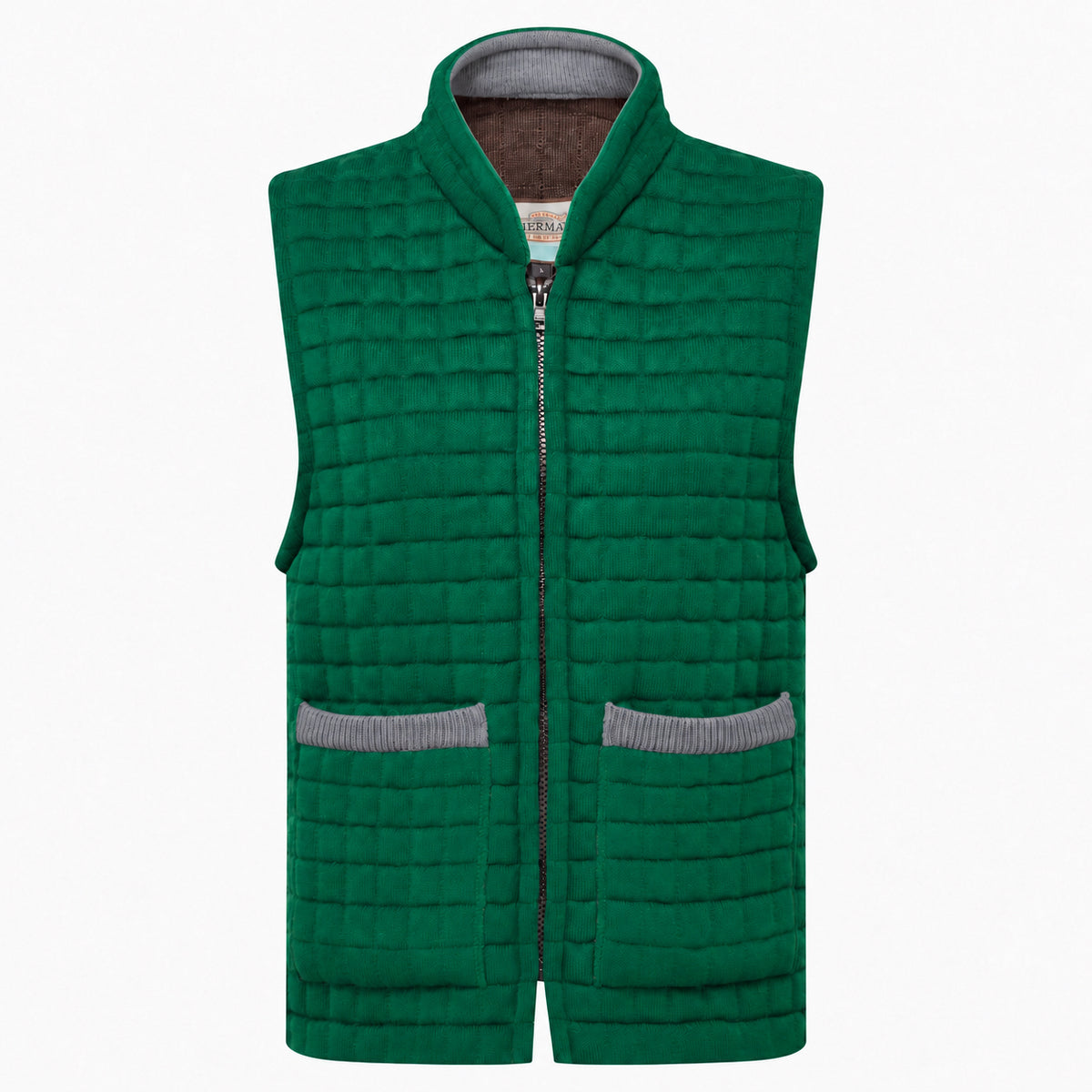 Thermatex Ladies Gilet in Bottle with Grey trim #Trim colour_Grey