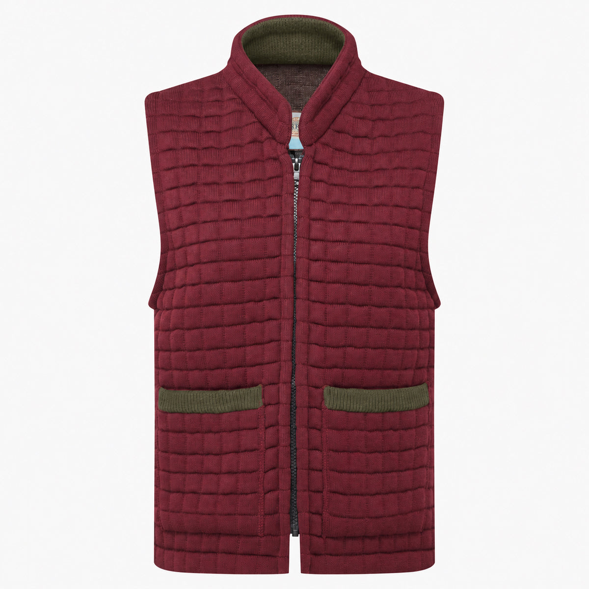 Thermatex Ladies Gilet in Burgundy with Coffee trim #Trim colour_Coffee
