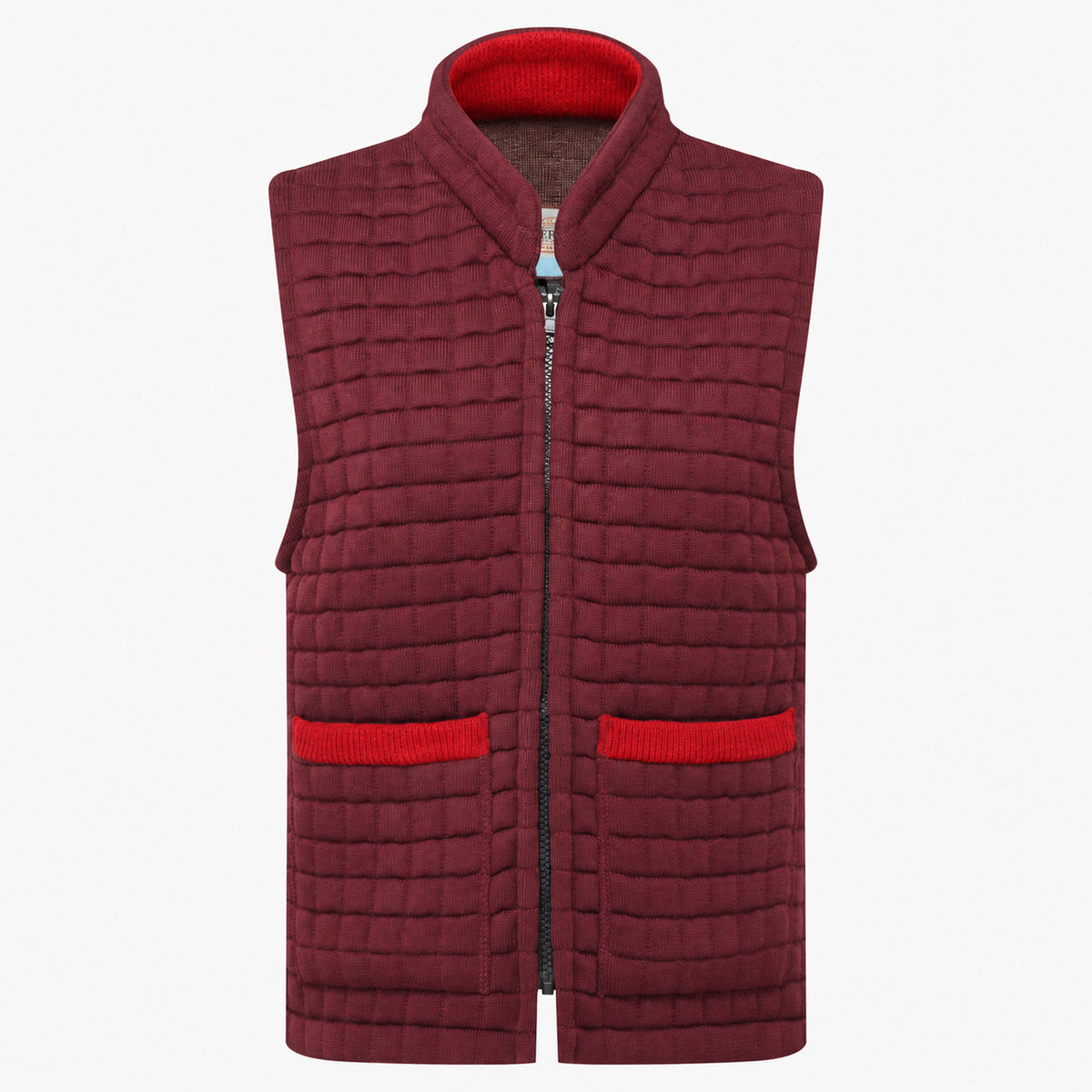 Thermatex Ladies Gilet in Burgundy with Red trim #Trim colour_Red