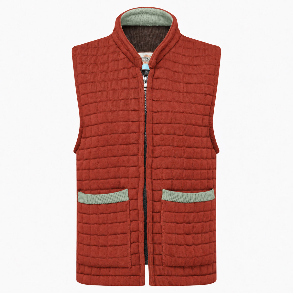 Thermatex Ladies Gilet in Cinnamon with Duck Egg trim #Trim colour_Duck Egg