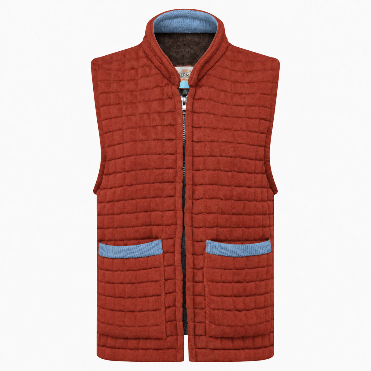 Thermatex Ladies Gilet in Cinnamon with Mediterranean trim #Trim colour_Mediterranean