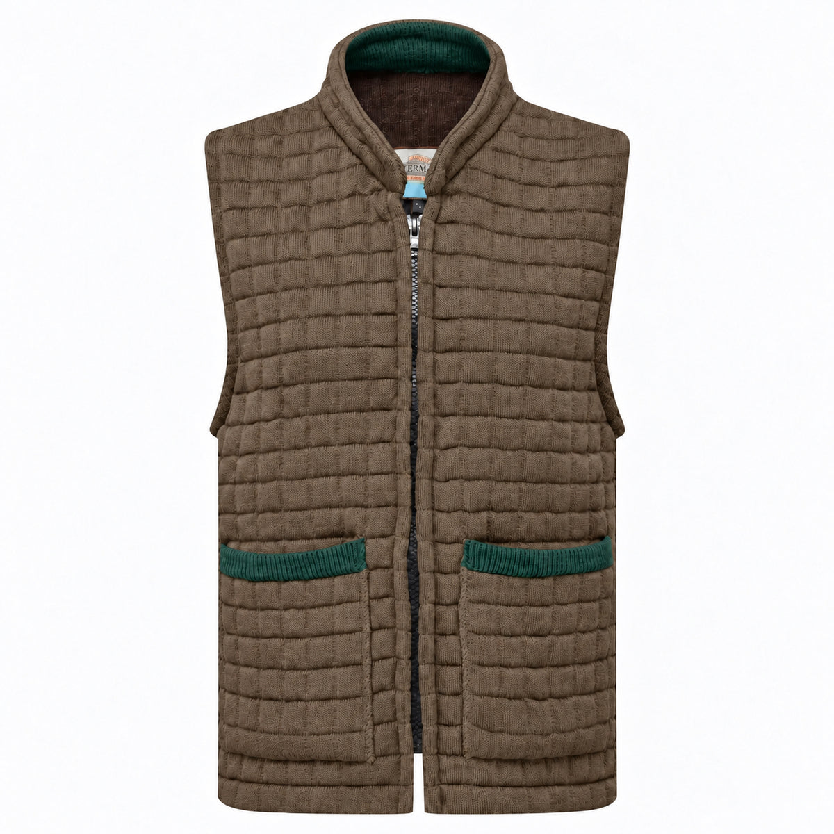Thermatex Ladies Gilet in Coffee with Bottle trim #Trim colour_Bottle