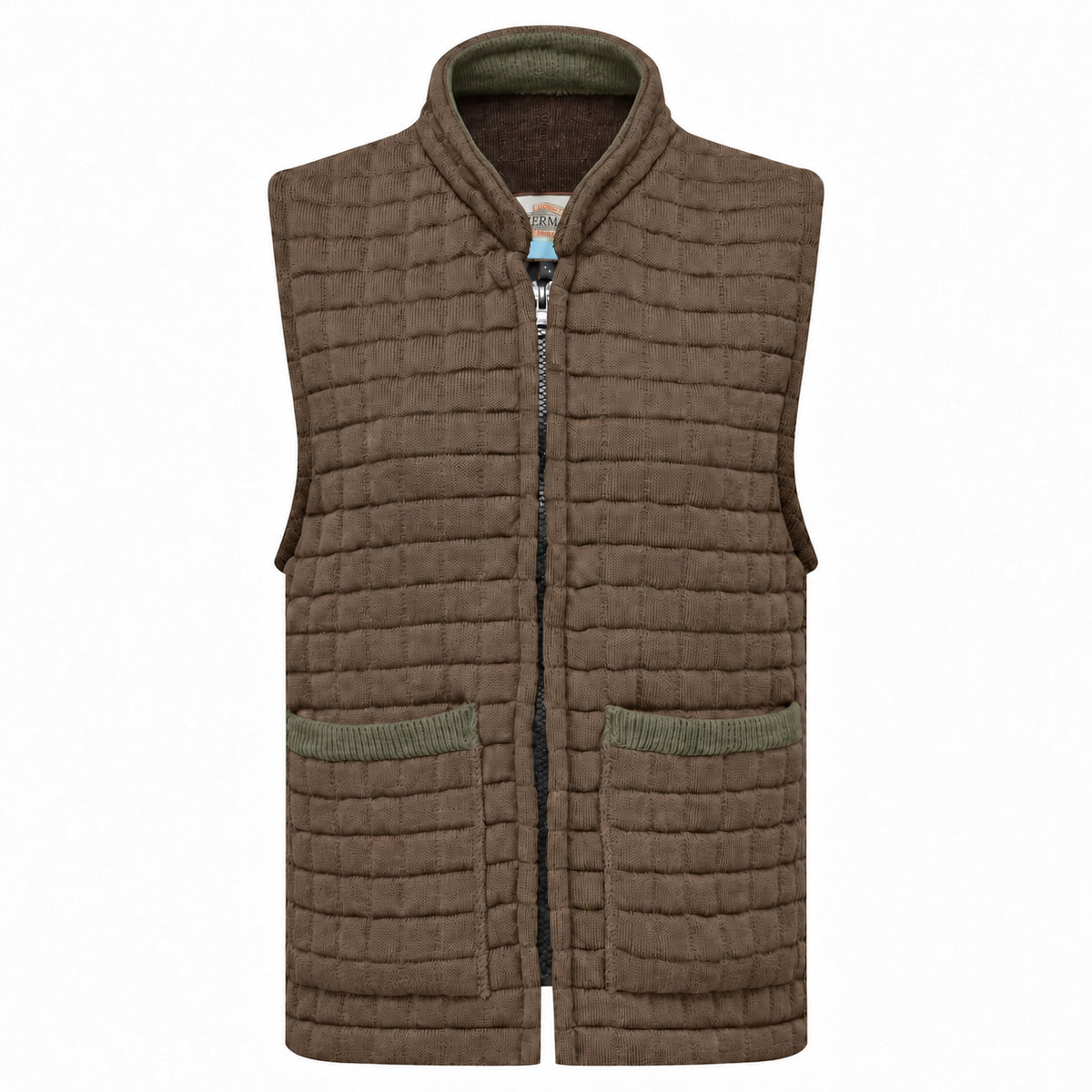 Thermatex Ladies Gilet in Coffee with Khaki trim #Trim colour_Khaki