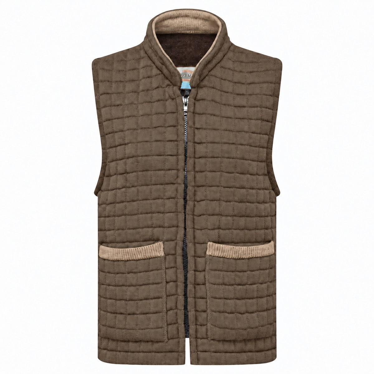 Thermatex Ladies Gilet in Coffee with Mouse trim #Trim colour_Mouse