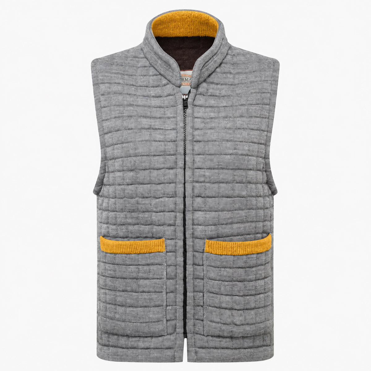Thermatex Ladies Gilet in Grey with Gold trim #Trim colour_Gold