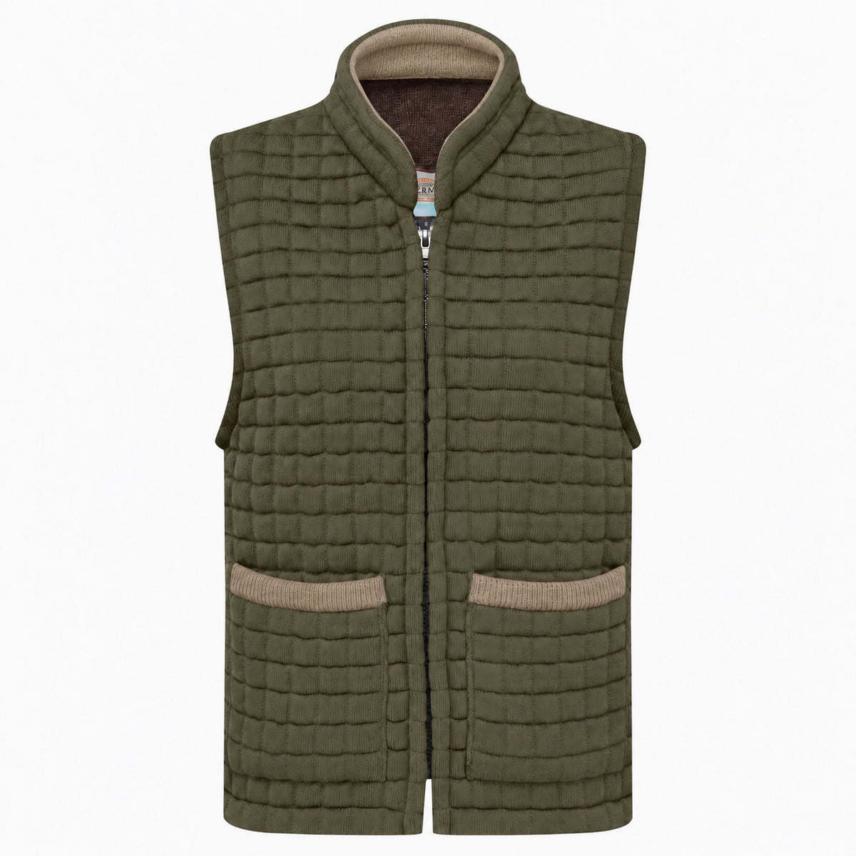 Thermatex Ladies Gilet in Khaki with Mouse trim #Trim colour_Mouse