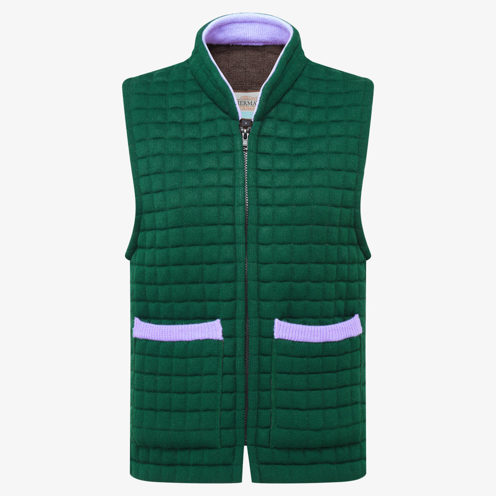 Thermatex Ladies Gilet in Bottle & Lavender, front view