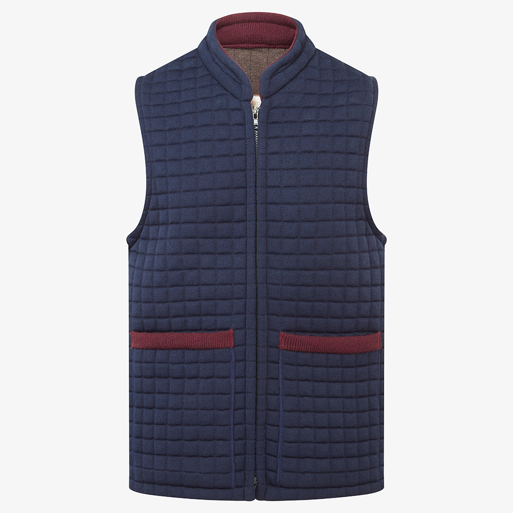 Thermatex Unisex Gilet in Navy and Burgundy #Trim colour_Burgundy