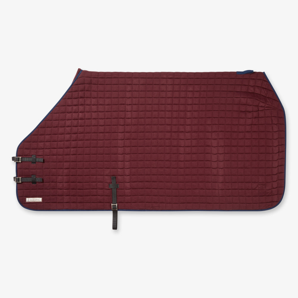 Thermatex Original Cooler Rug in Claret with navy binding, side view
