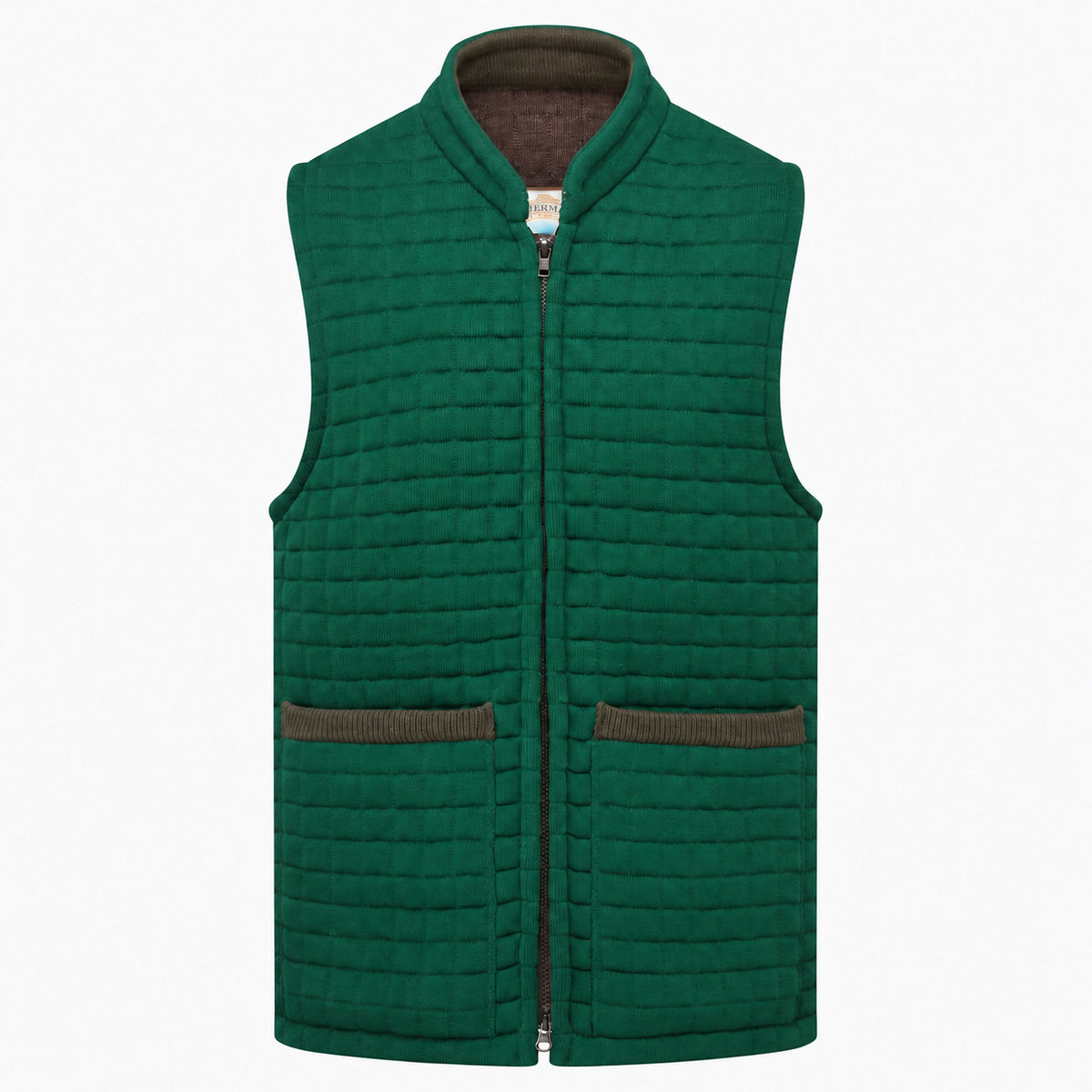 Thermatex Unisex Gilet in Bottle with Coffee trim #Trim colour_Coffee