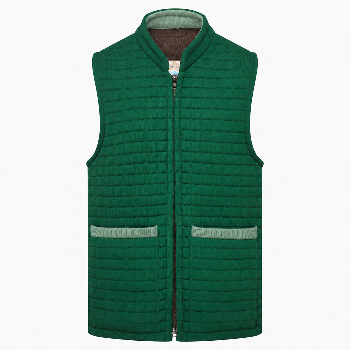 Thermatex Unisex Gilet in Bottle with Duck Egg trim #Trim colour_Duck Egg