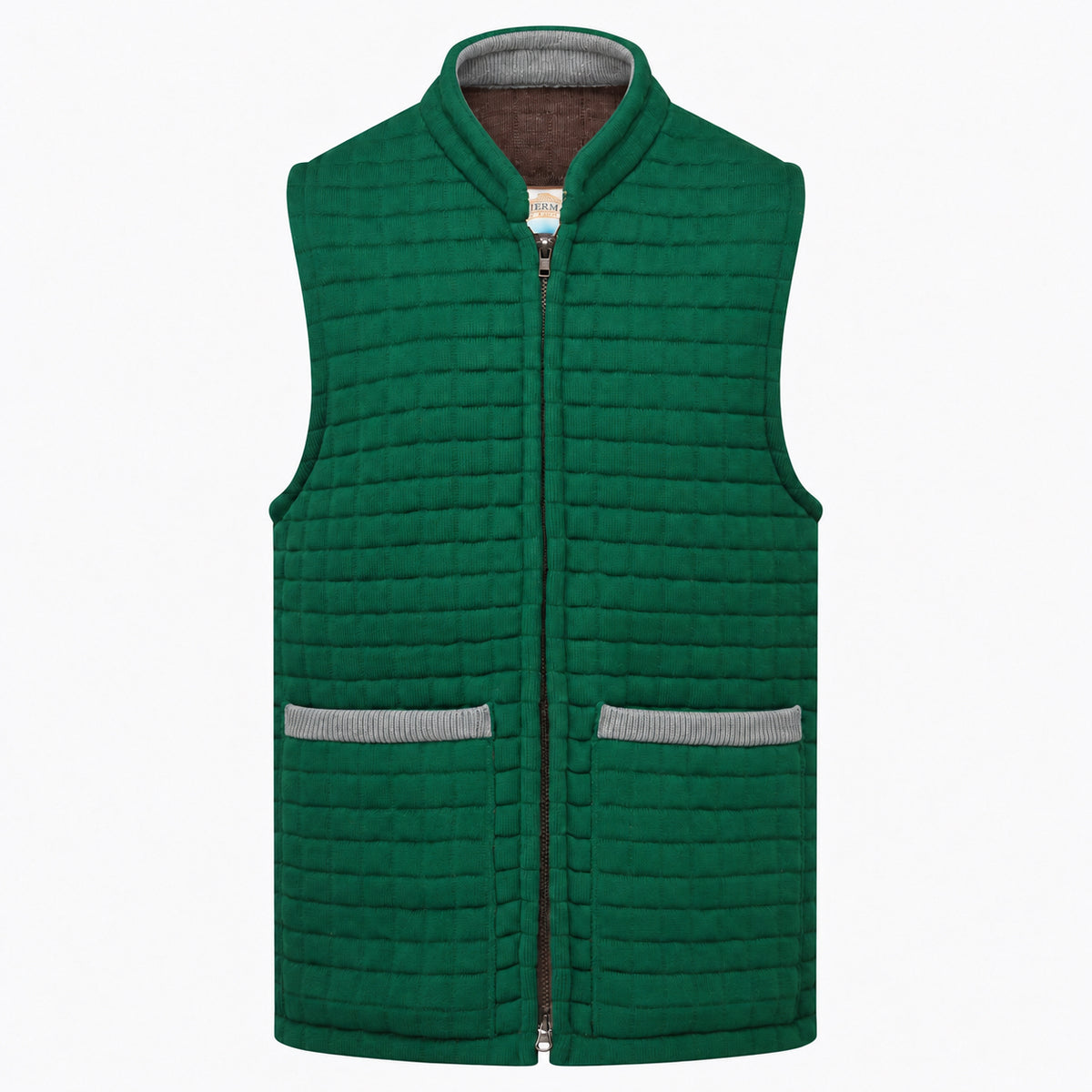Thermatex Unisex Gilet in Bottle with Grey trim #Trim colour_Grey