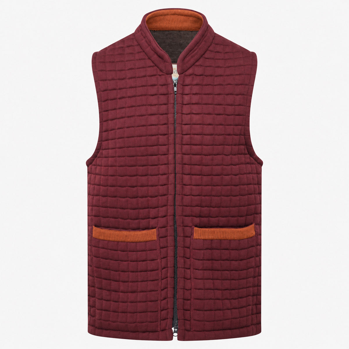 Thermatex Unisex Gilet in Burgundy with Cinnamon trim #Trim colour_Cinnamon