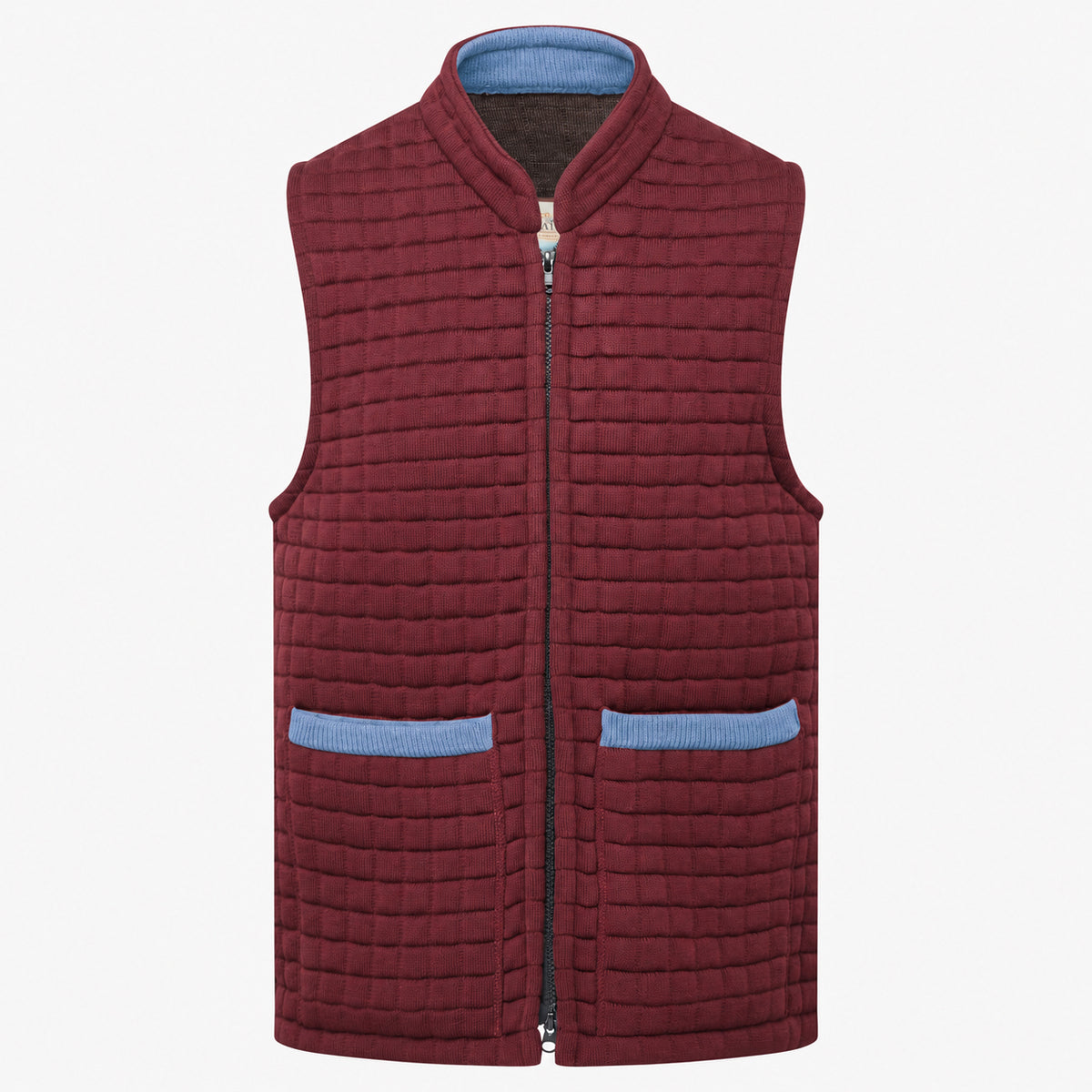 Thermatex Unisex Gilet in Burgundy with Mediterranean trim #Trim colour_Mediterranean