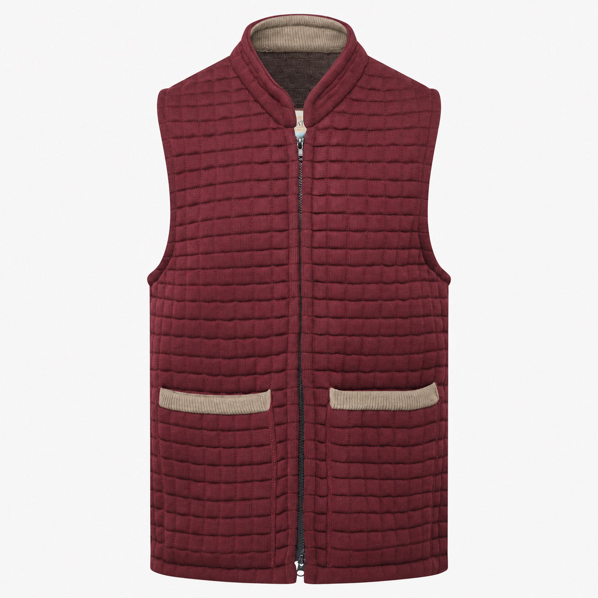 Thermatex Unisex Gilet in Burgundy with Mouse trim #Trim colour_Mouse
