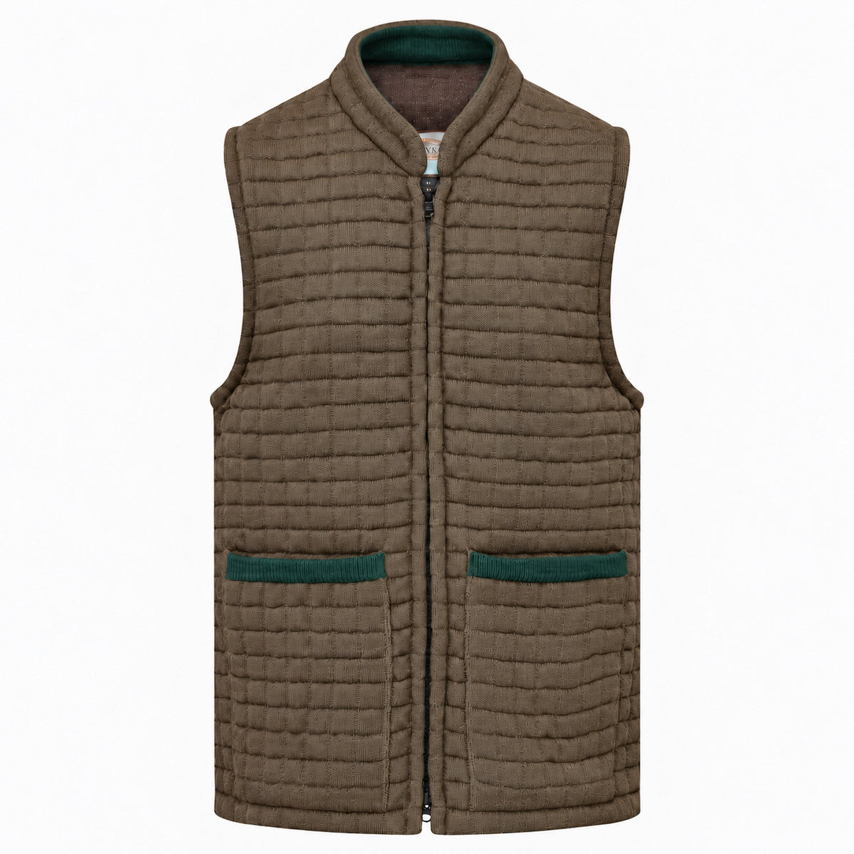 Thermatex Unisex Gilet in Coffee with Bottle trim #Trim colour_Bottle
