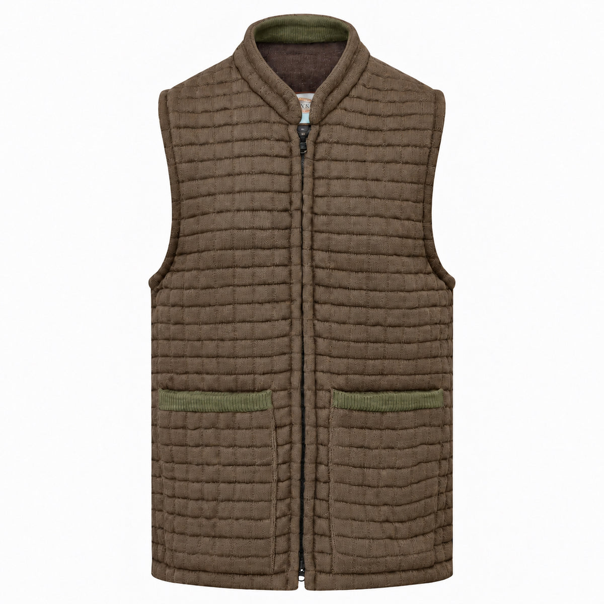 Thermatex Unisex Gilet in Coffee with Khaki trim #Trim colour_Khaki