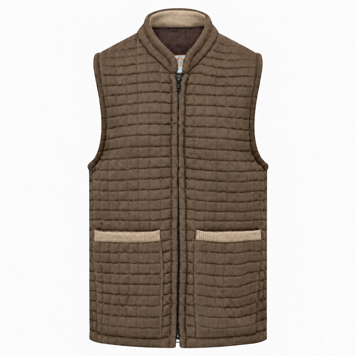 Thermatex Unisex Gilet in Coffee with Mouse trim #Trim colour_Mouse
