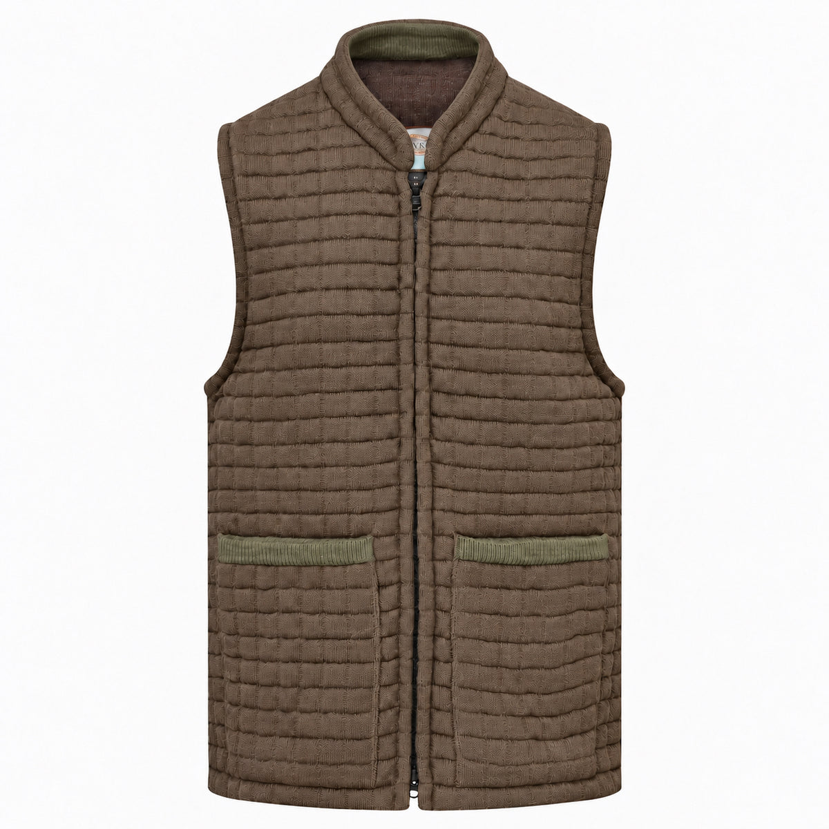 Thermatex Unisex Gilet in Coffee with Olive trim #Trim colour_Olive