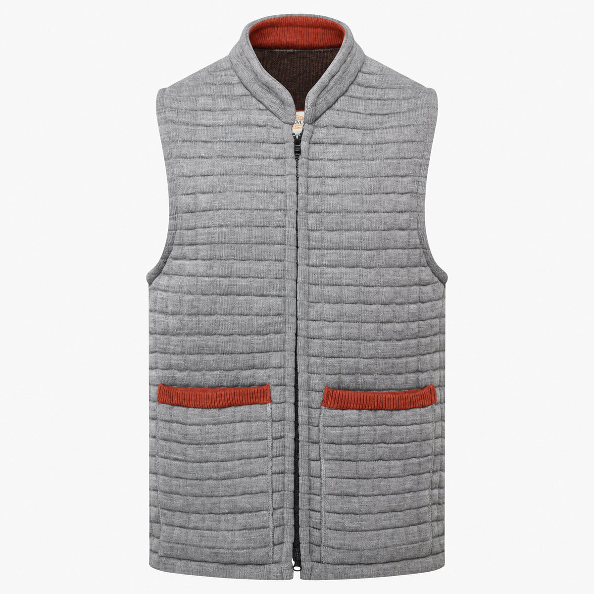 Thermatex Unisex Gilet in Grey with Cinnamon trim #Trim colour_Cinnamon