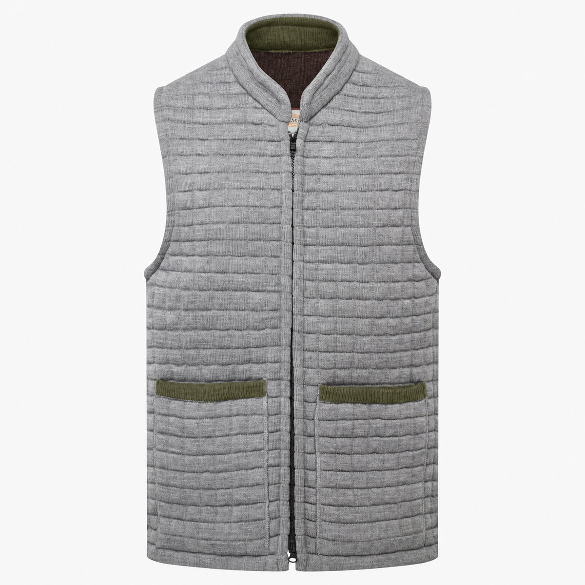 Thermatex Unisex Gilet in Grey with Khaki trim #Trim colour_Khaki