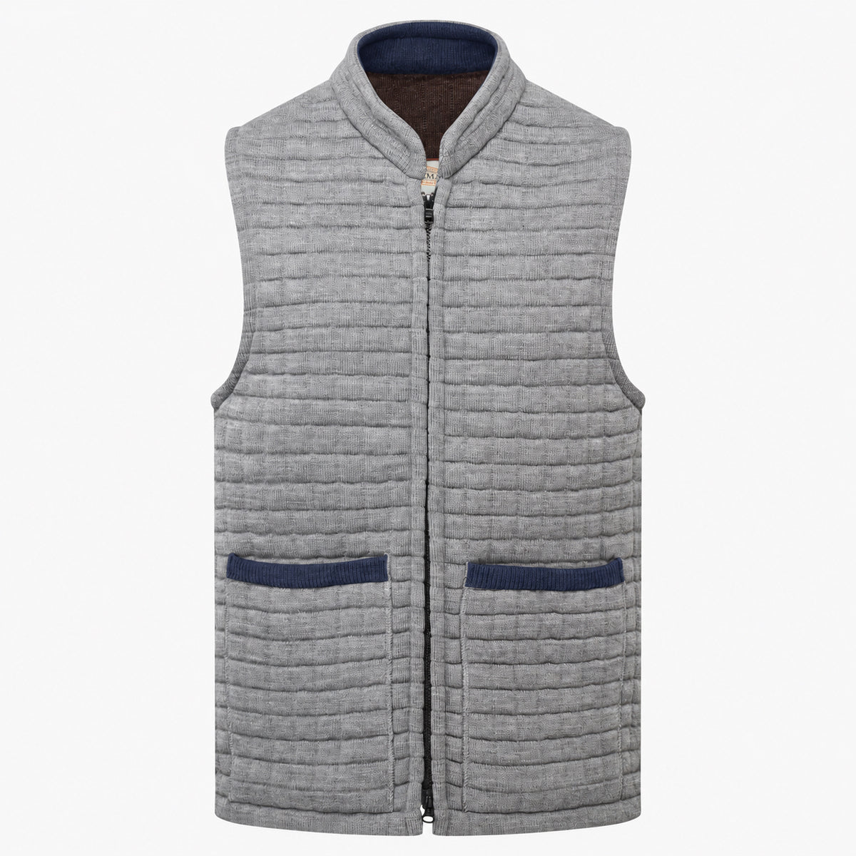 Thermatex Unisex Gilet in Grey with Navy trim #Trim colour_Navy