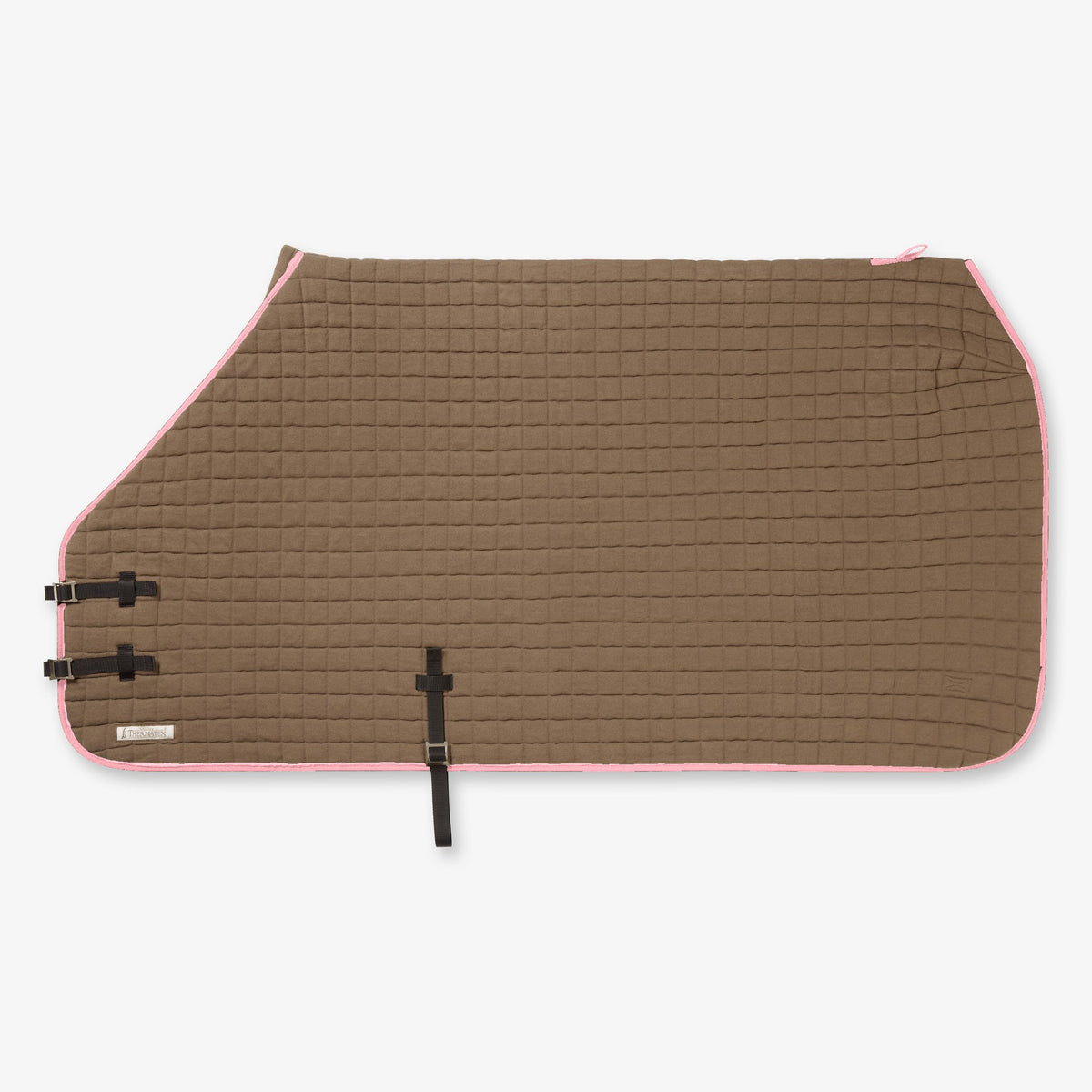 Thermatex Original Cooler Rug in Taupe with Pink binding #Trim colour_Pink