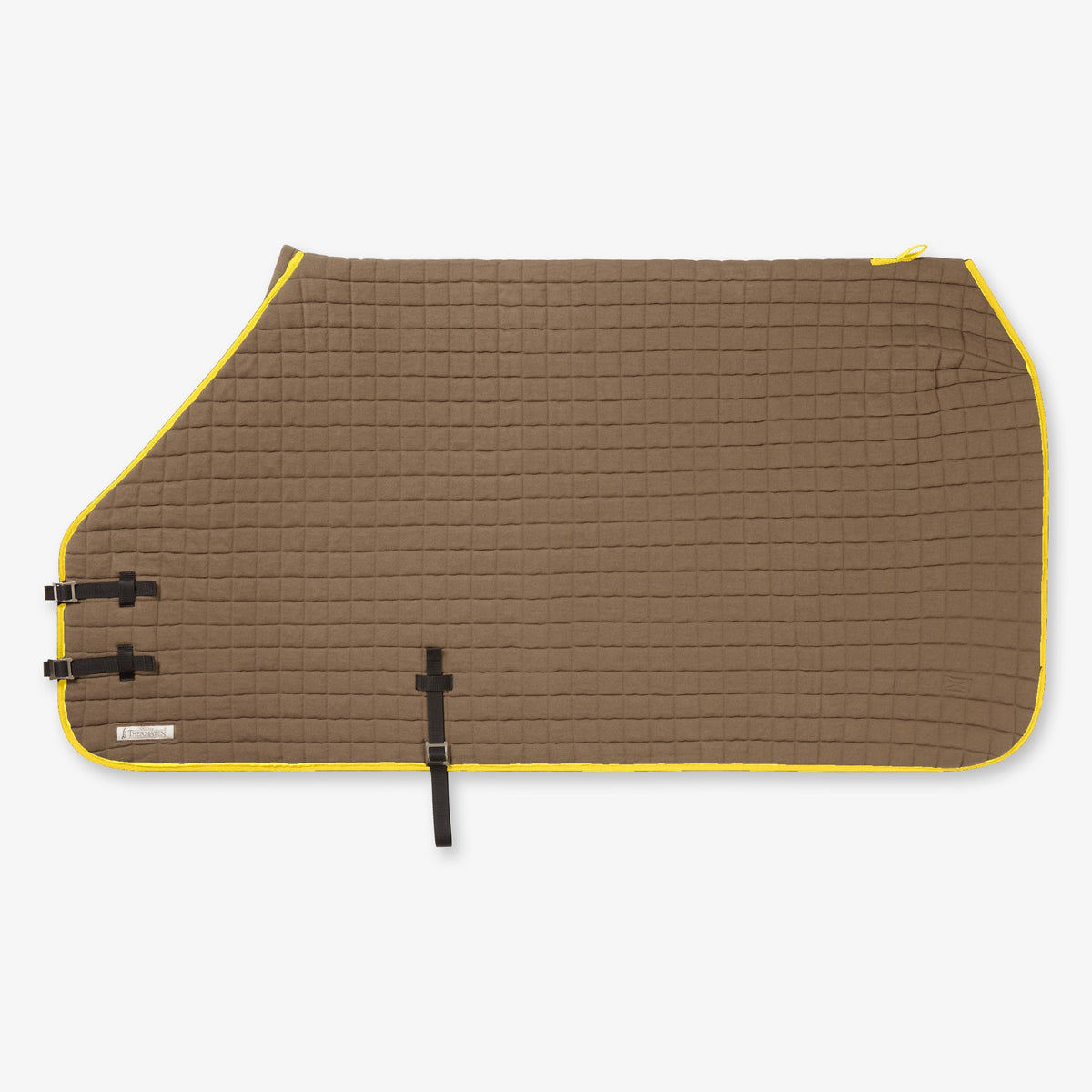 Thermatex Original Cooler Rug in Taupe with Yellow binding #Trim colour_Yellow