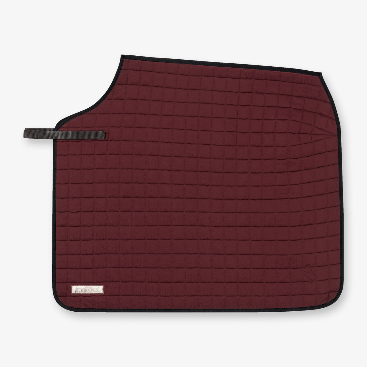 Thermatex Quarter Rug in Burgundy with Black binding #Trim colour_Black