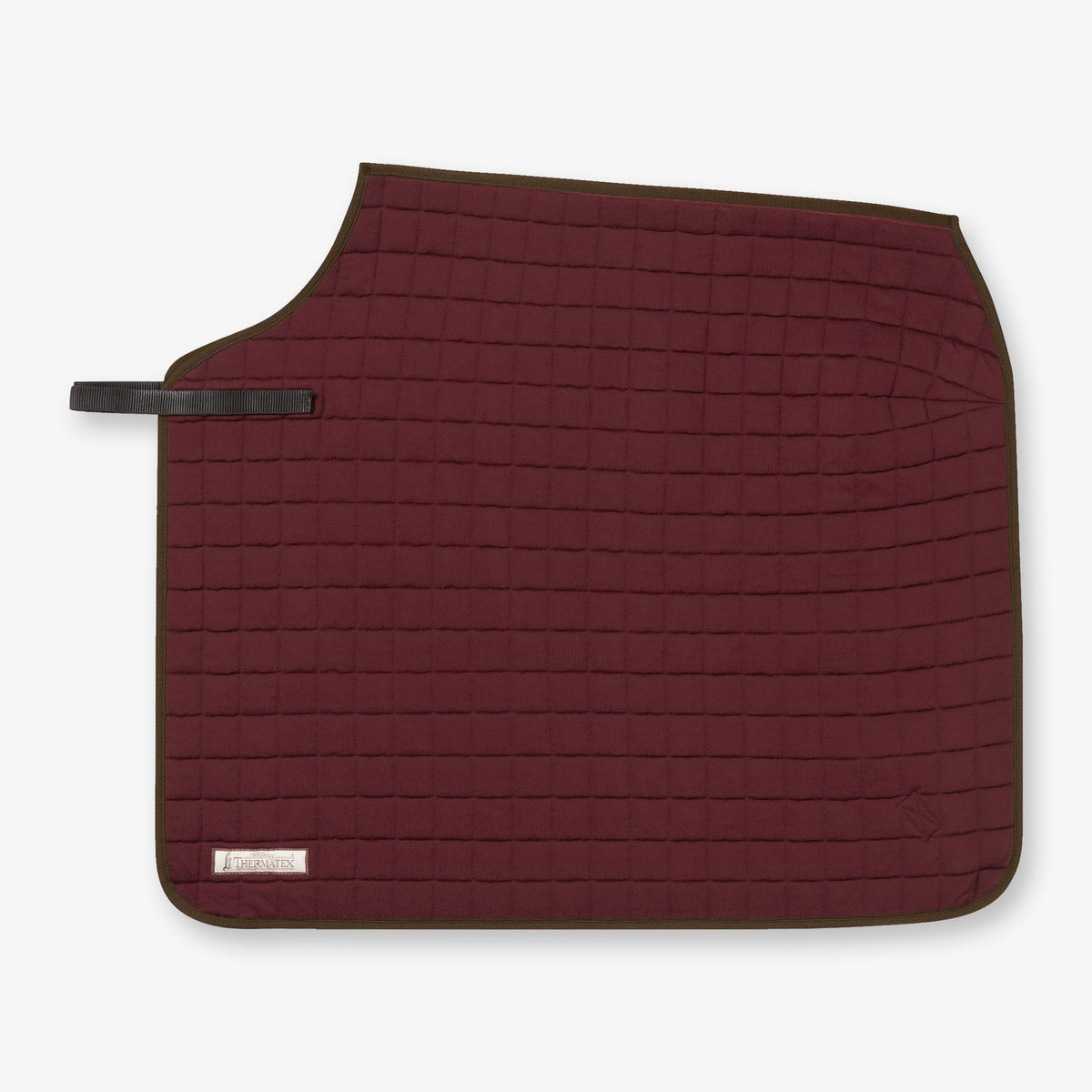 Thermatex Quarter Rug in Burgundy with Brown binding #Trim colour_Brown