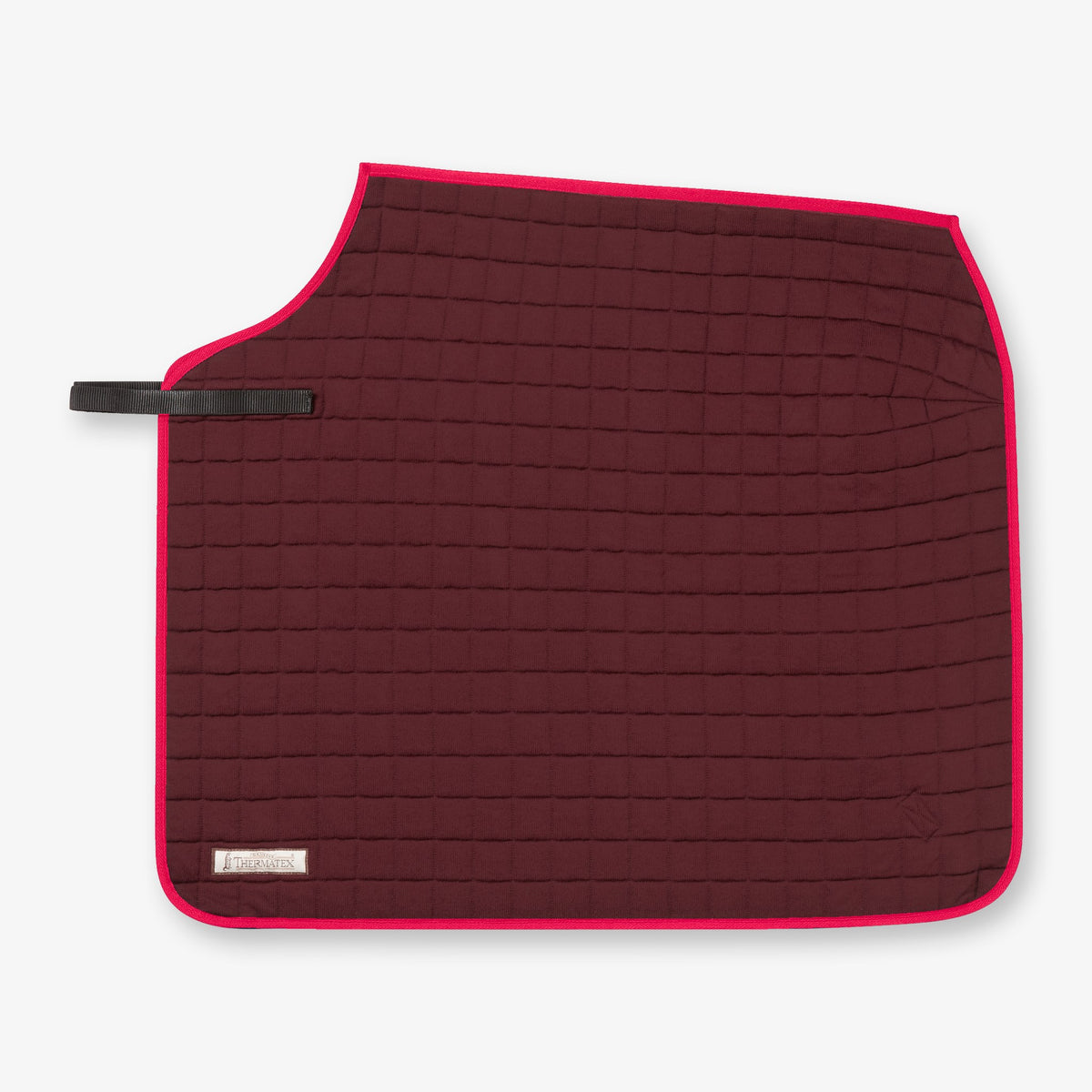 Thermatex Quarter Rug in Burgundy with Cerise binding #Trim colour_Cerise