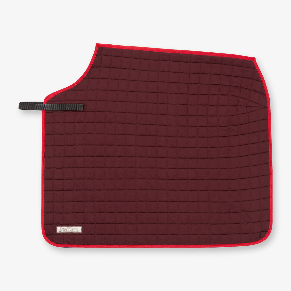 Thermatex Quarter Rug in Burgundy with Red binding #Trim colour_Red