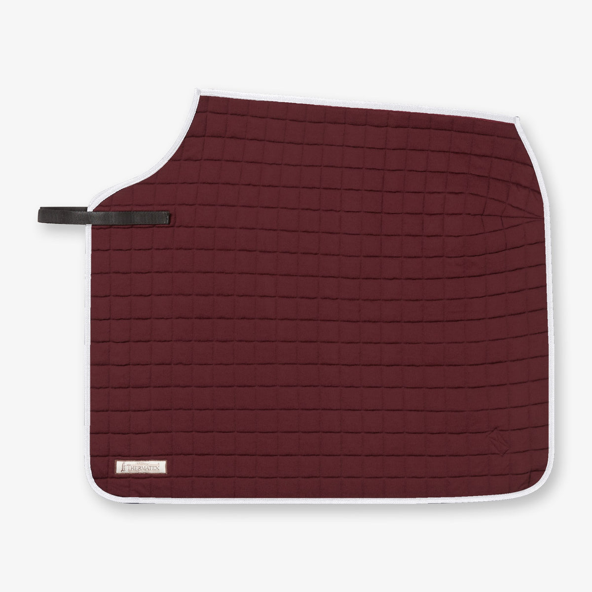 Thermatex Quarter Rug in Burgundy with White binding #Trim colour_White