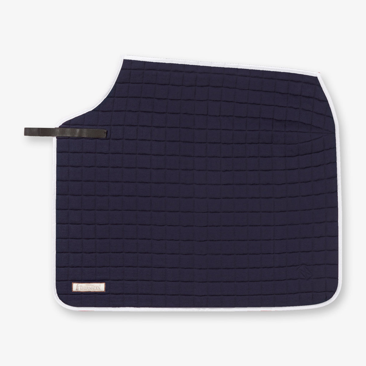 Thermatex Quarter Rug in Navy with White binding #Trim colour_White
