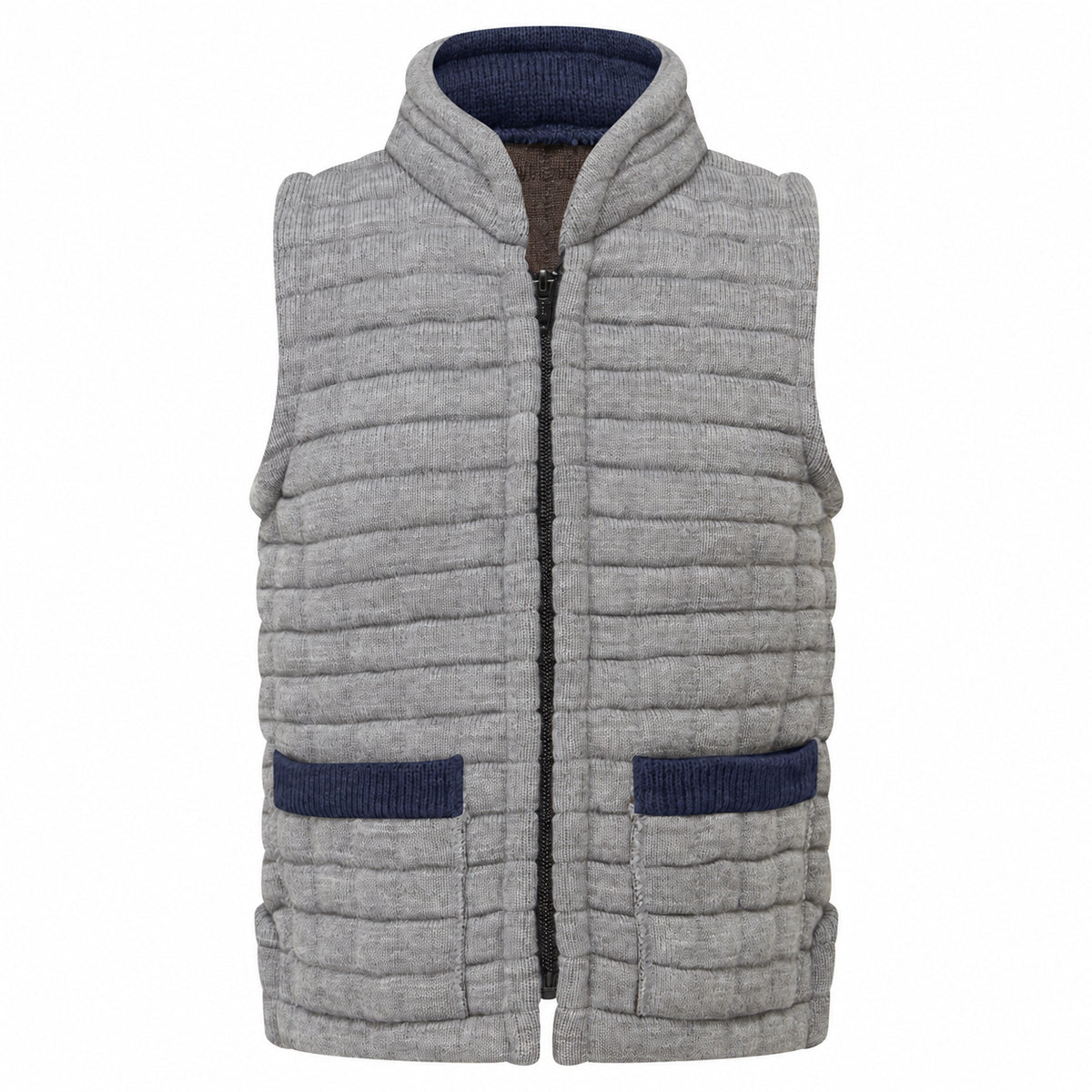 Thermatex Childs Gilet in Grey with Navy trim #Trim colour_Navy