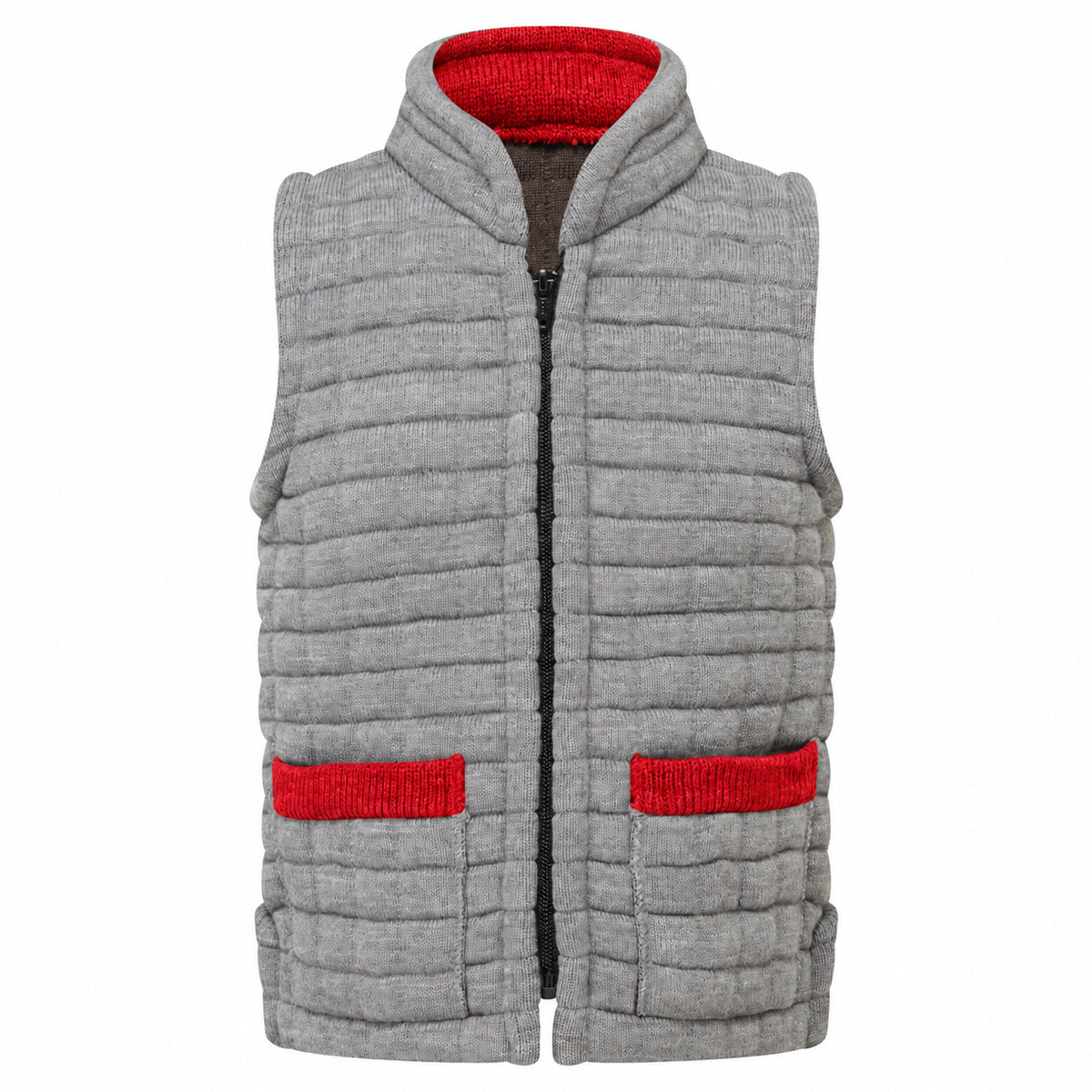 Thermatex Childs Gilet in Grey with Red trim #Trim colour_Red