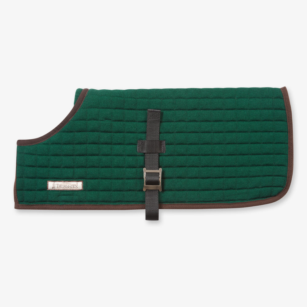 Thermatex Dog Coat in Bottle Green, side view