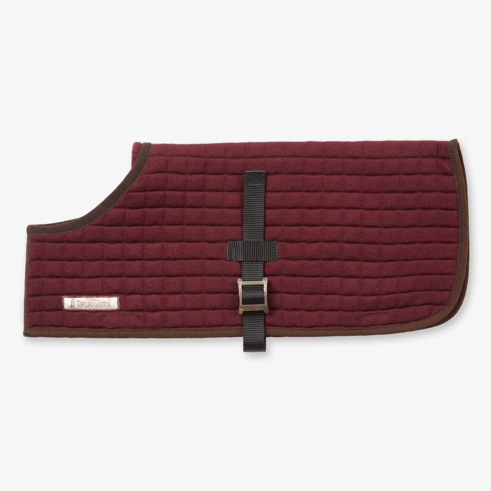 Thermatex Dog Coat in Claret, side view