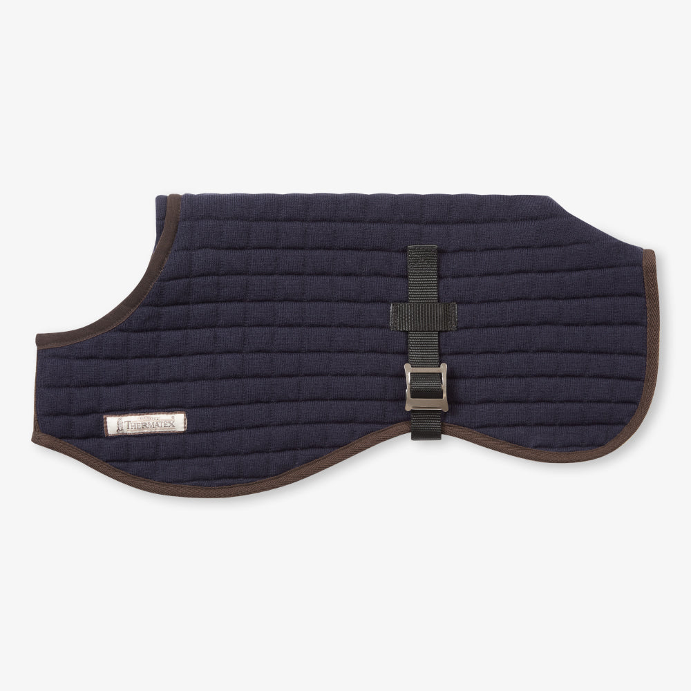 Thermatex Dog Coat in Navy, side view