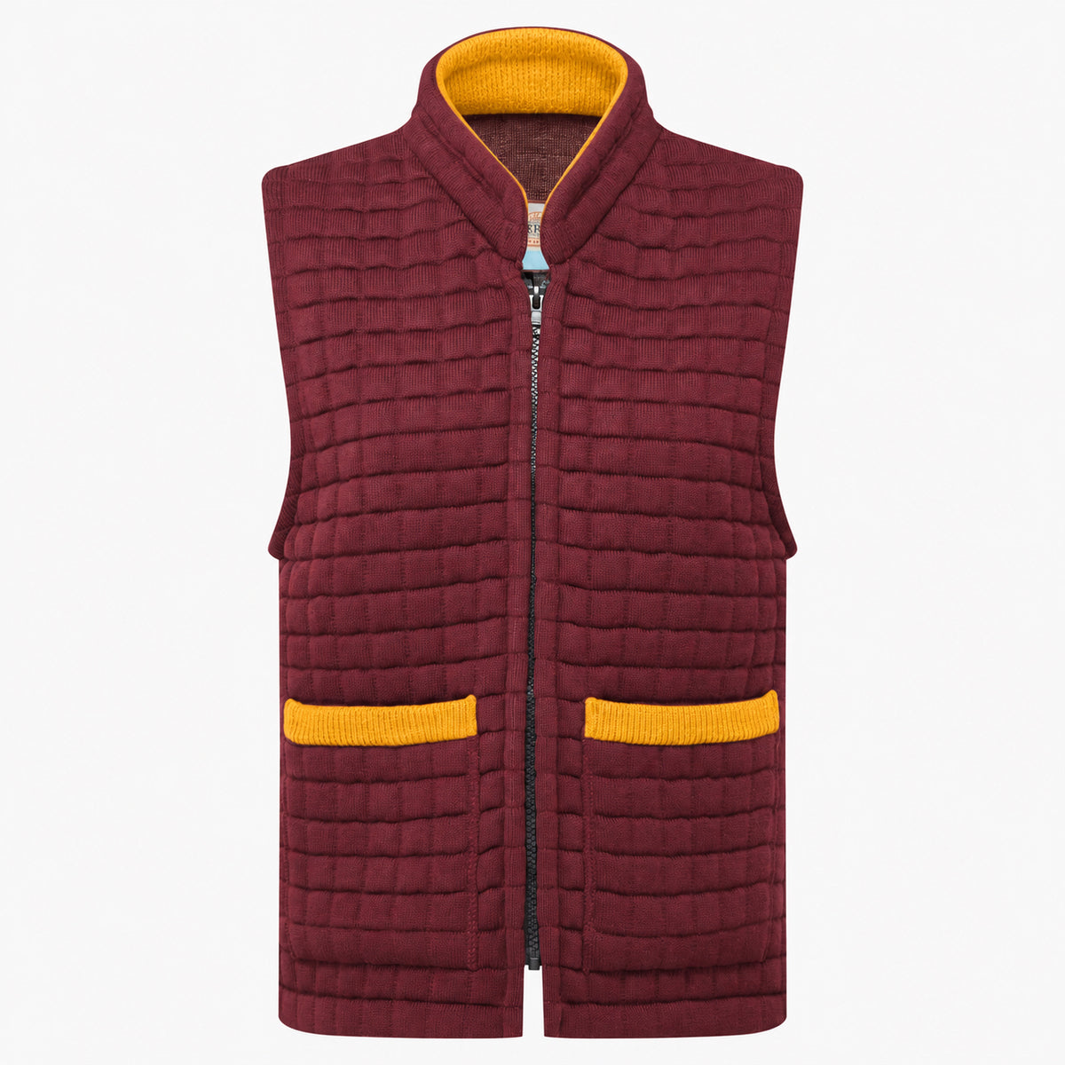 Thermatex Ladies Gilet in Burgundy with Gold trim #Trim colour_Gold